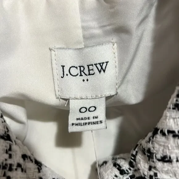 J. Crew Factory Tweed collared lady jacket Black and White NWT - Picture 7 of 13